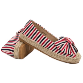 Espadrilles à rayures multicolore rouge 5