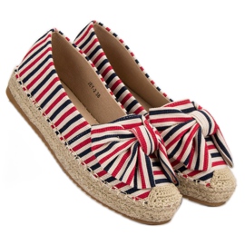 Espadrilles à rayures multicolore rouge 6
