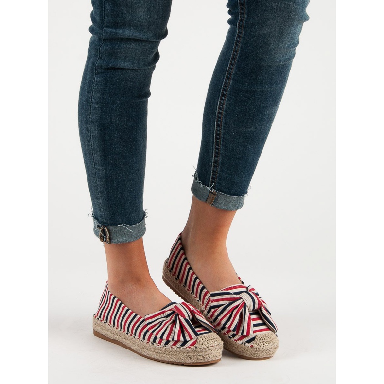 Espadrilles à rayures multicolore rouge 2