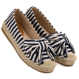 Espadrilles à rayures brun bleu bleu marin 3