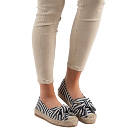 Espadrilles à rayures brun bleu bleu marin 1