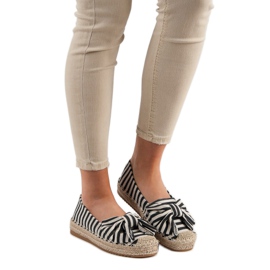 Espadrilles à rayures le noir brun 1