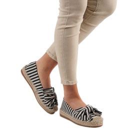 Espadrilles à rayures le noir brun 2