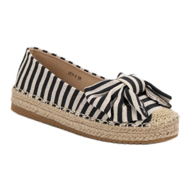 Espadrilles à rayures le noir brun 4