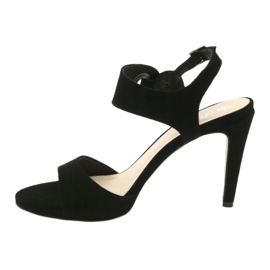 Sandales en cuir sur talon Edeo 3208 noir 2