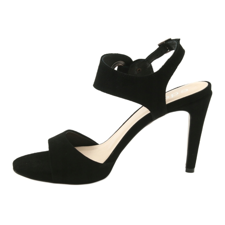 Sandales en cuir sur talon Edeo 3208 noir 2