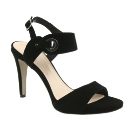 Sandales en cuir sur talon Edeo 3208 noir 1