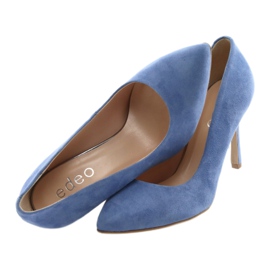 Escarpins sur un stiletto chaussures pour femmes Edeo 3313 bleu 5 Escarpins sur un stiletto chaussures pour femmes Edeo 3313 bleu 5