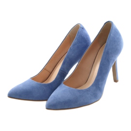 Escarpins sur un stiletto chaussures pour femmes Edeo 3313 bleu 3 Escarpins sur un stiletto chaussures pour femmes Edeo 3313 bleu 3