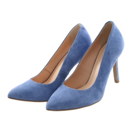 Escarpins sur un stiletto chaussures pour femmes Edeo 3313 bleu 3