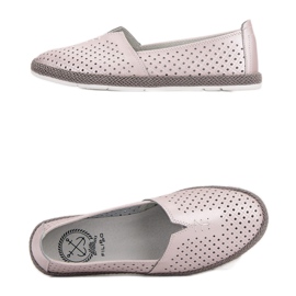 Baskets en cuir à enfiler VINCEZA rose 2