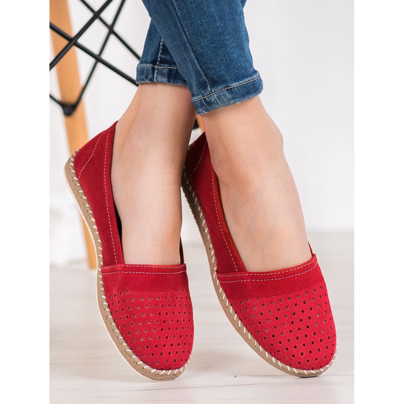 Filippo Espadrilles En Cuir Rouge 1