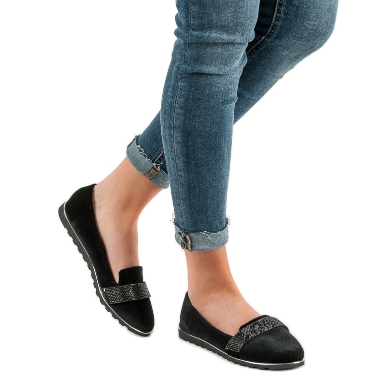 Ballerines en velours noir 1