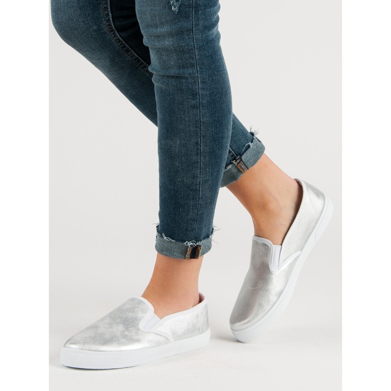 Slipons d'argent gris 1