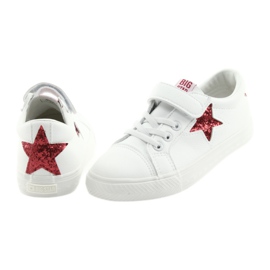 Baskets à scratch Big Star étoile 374102 blanche rouge 4