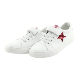 Baskets à scratch Big Star étoile 374102 blanche rouge 3