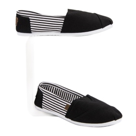 Baskets légères à enfiler blanc noir 2