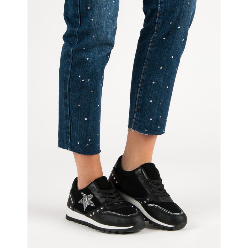 Chaussures de sport avec cristaux noir 1