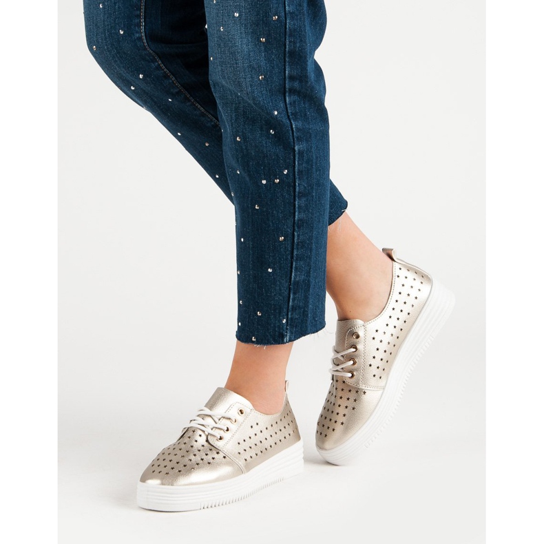 Baskets Ajourées Dorées d'or 2