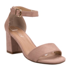 Sandales en daim sur un bar VINCEZA rose 3