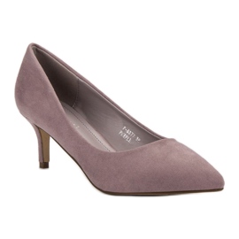 Ideal Shoes Escarpins confortables sur une épingle violet 2