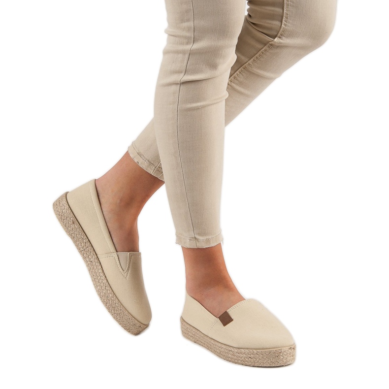 Espadrilles à enfiler beiges 2