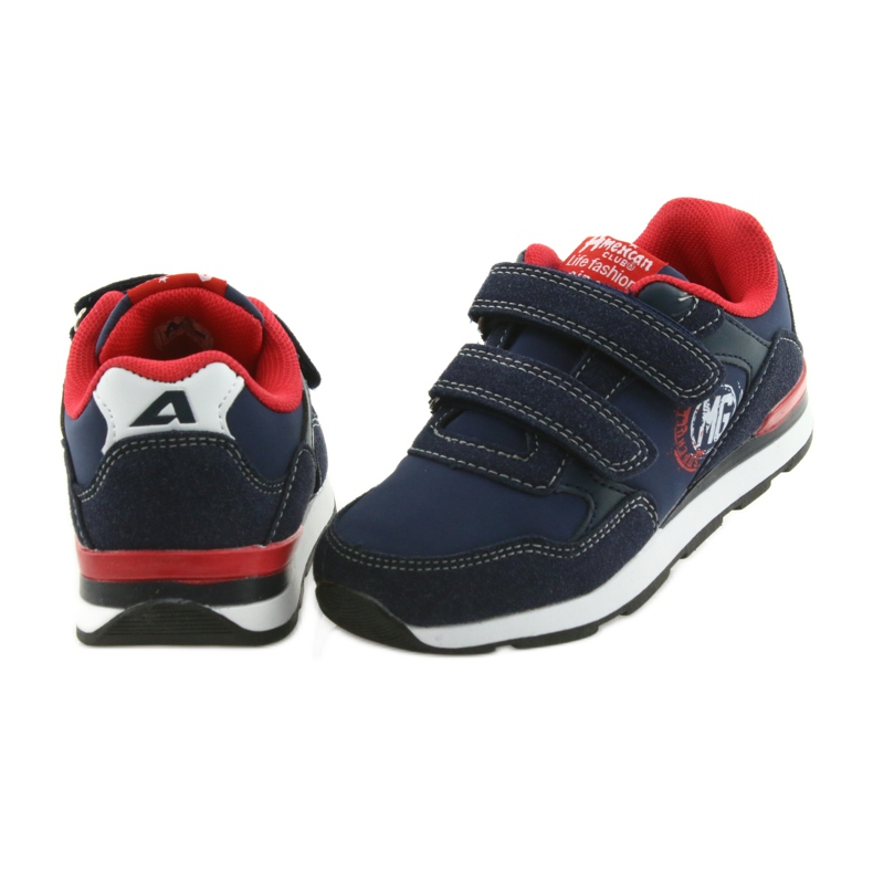 American Club Chaussures de sport à semelle intérieure en cuir américain BS08 rouge bleu marine 4