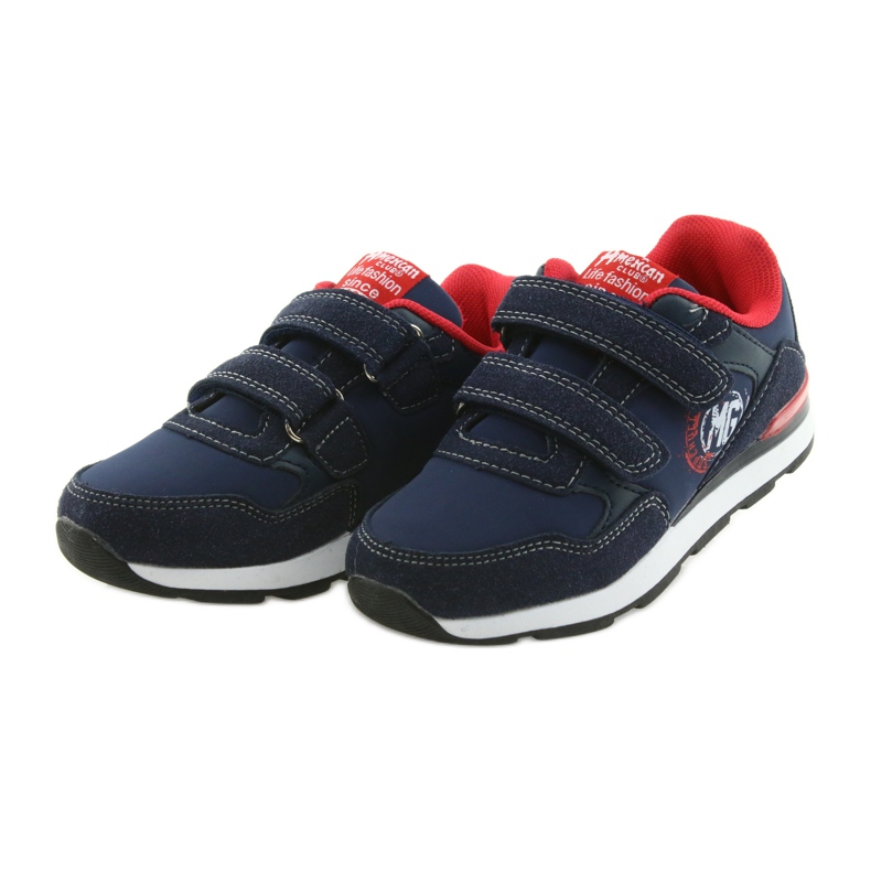 American Club Chaussures de sport à semelle intérieure en cuir américain BS08 rouge bleu marine 3