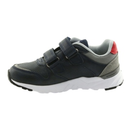 Chaussures de sport American Club, insert en cuir BS11 05 gris rouge bleu marine 2
