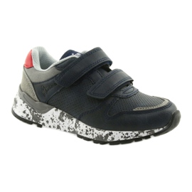 Chaussures de sport American Club, insert en cuir BS11 05 gris rouge bleu marin 1