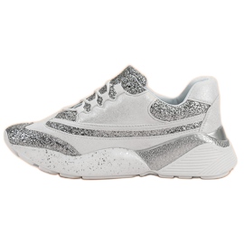 Chaussures de sport à paillettes VICES blanc 1