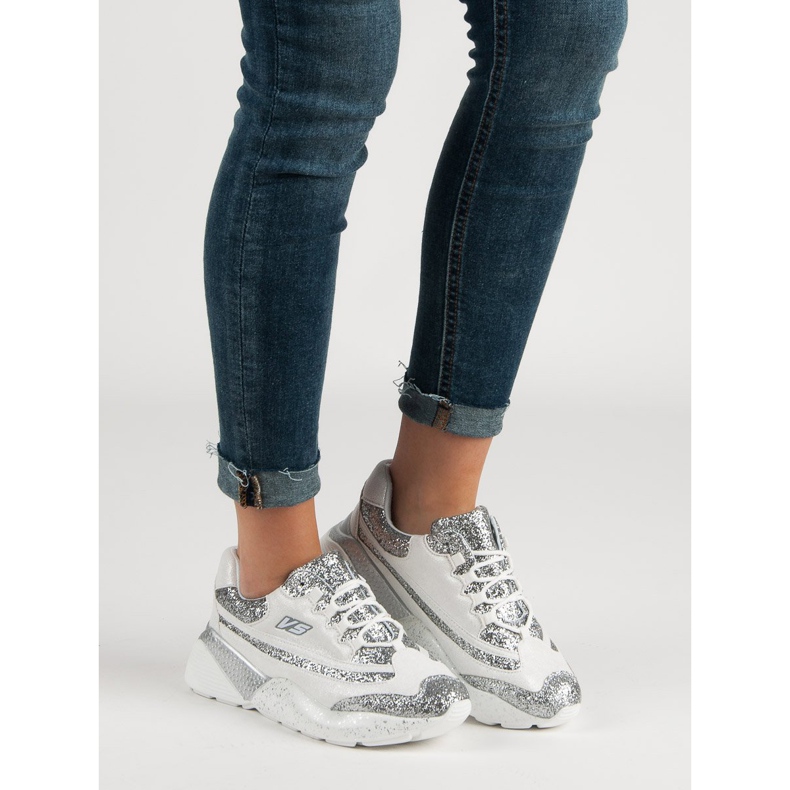 Chaussures de sport à paillettes VICES blanche 2 Chaussures de sport à paillettes VICES blanche 2