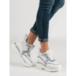 Baskets VICES avec brocart blanche 1