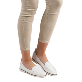 Mazaro Mocassins en cuir blancs blanche 1