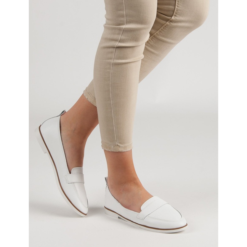 Mazaro Mocassins en cuir blancs 2