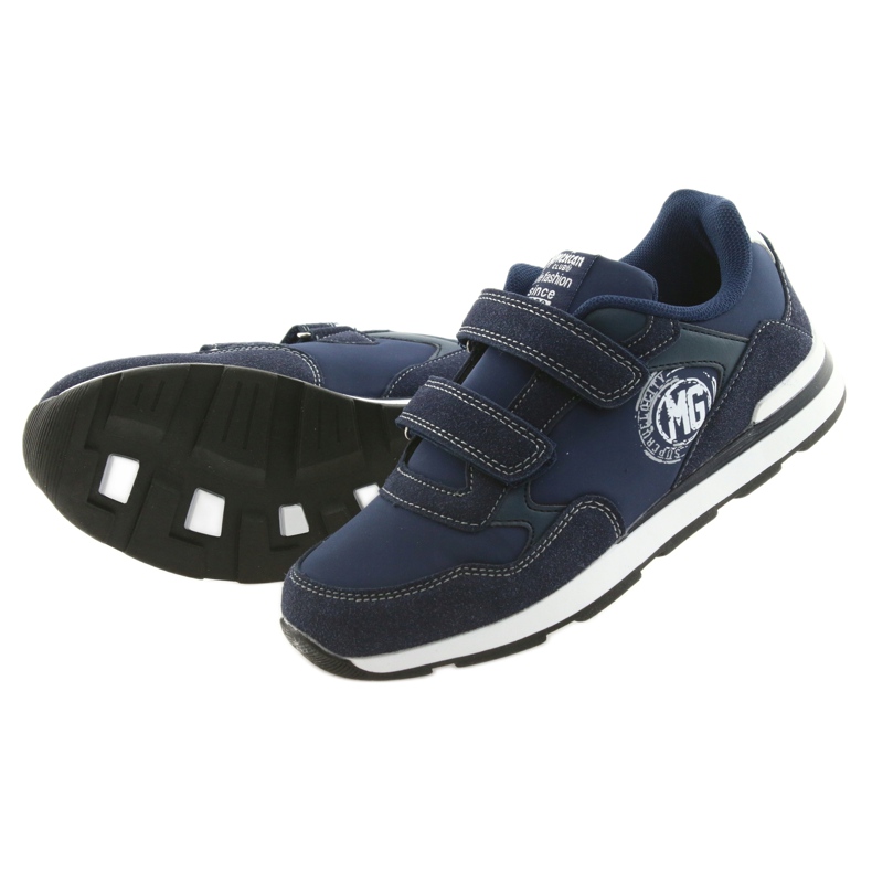 Semelle intérieure en cuir American Club BS01 blanc bleu marine 5