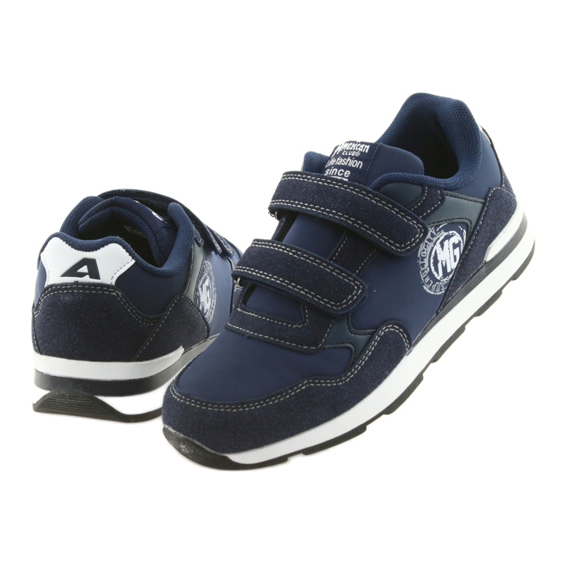 Semelle intérieure en cuir American Club BS01 blanche bleu marin 4 Semelle intérieure en cuir American Club BS01 blanche bleu marin 4