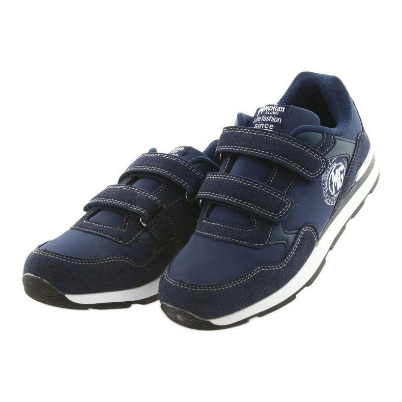 Semelle intérieure en cuir American Club BS01 blanche bleu marin 3 Semelle intérieure en cuir American Club BS01 blanche bleu marin 3