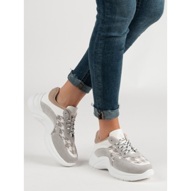 Kylie Chaussures de sport avec motif brun gris 1