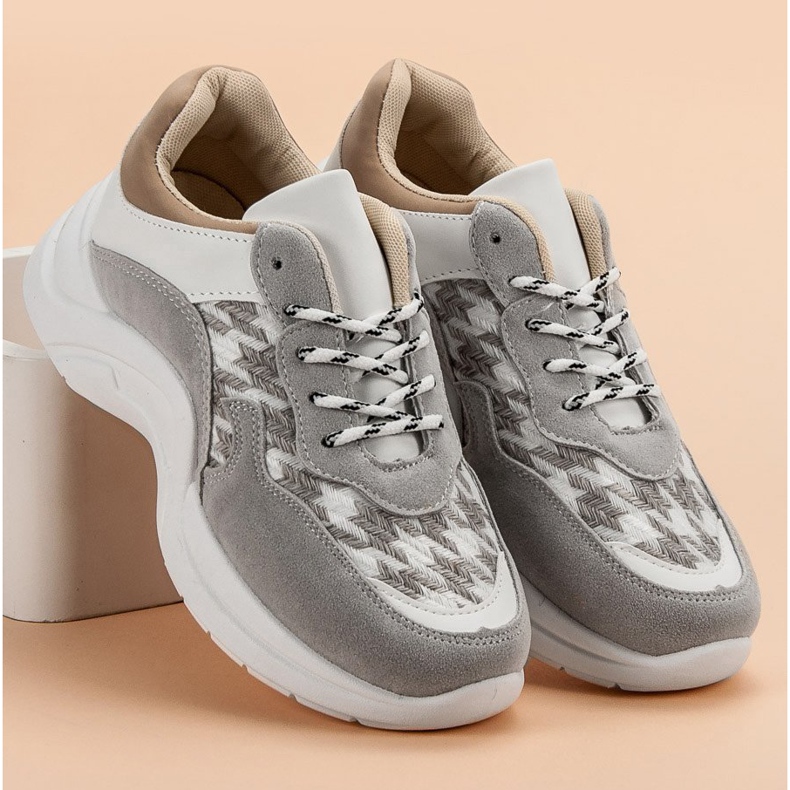 Kylie Chaussures de sport avec motif brun gris 2