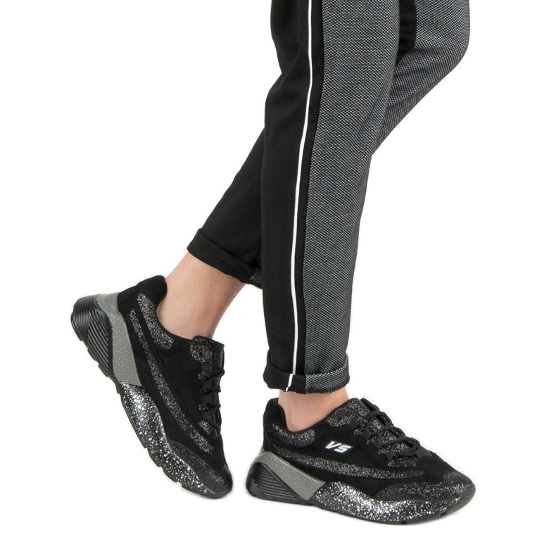 Chaussures de sport à paillettes VICES noir 1