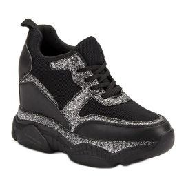 Baskets VICES avec brocart le noir 2