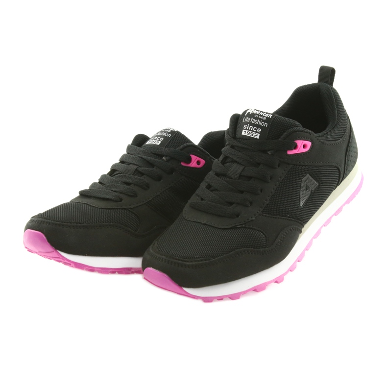 American Club WT26 Chaussures de sport noires rose 3