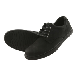 American Club Chaussures en cuir des hommes en noir le noir 4