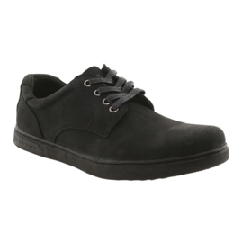 American Club Chaussures en cuir des hommes en noir 1