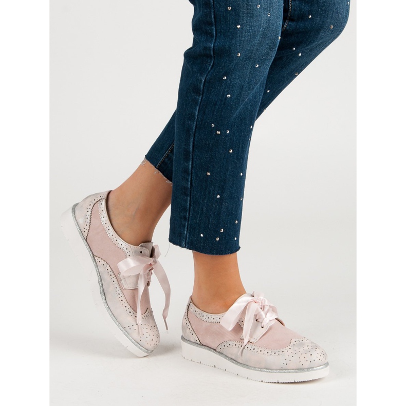 Vices Chaussures attachées avec un ruban rose 2