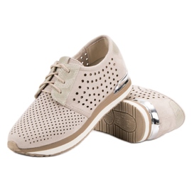 Aclys Richelieu beige ajouré brun jaune 2