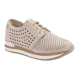 Aclys Richelieu beige ajouré brun jaune 3