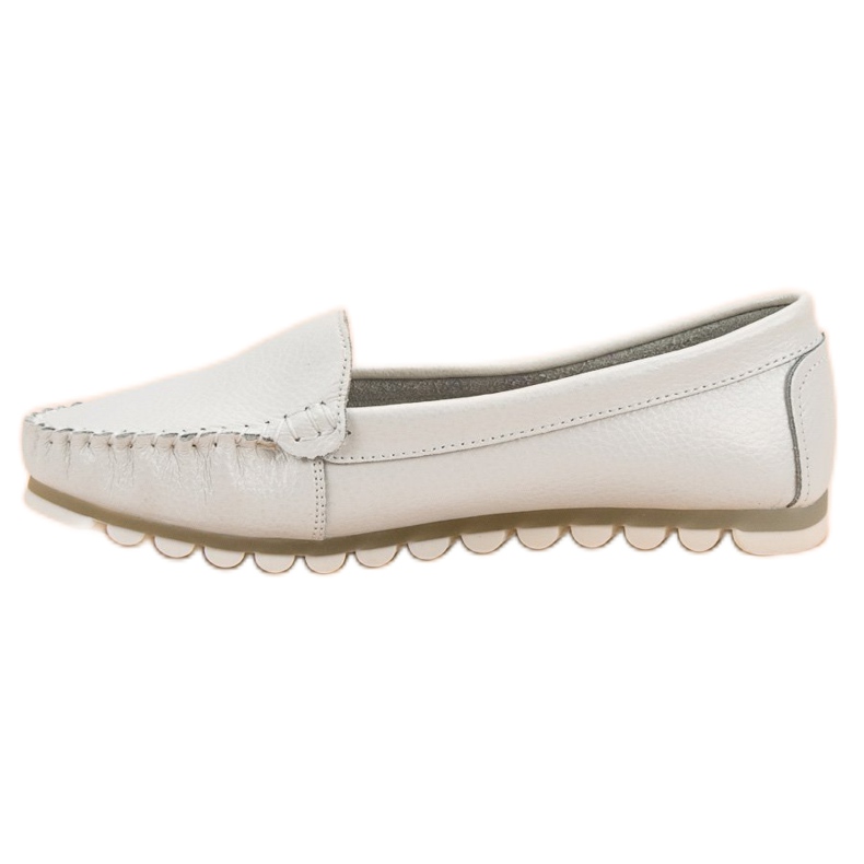 Filippo Mocassins en cuir gris clair blanc 2
