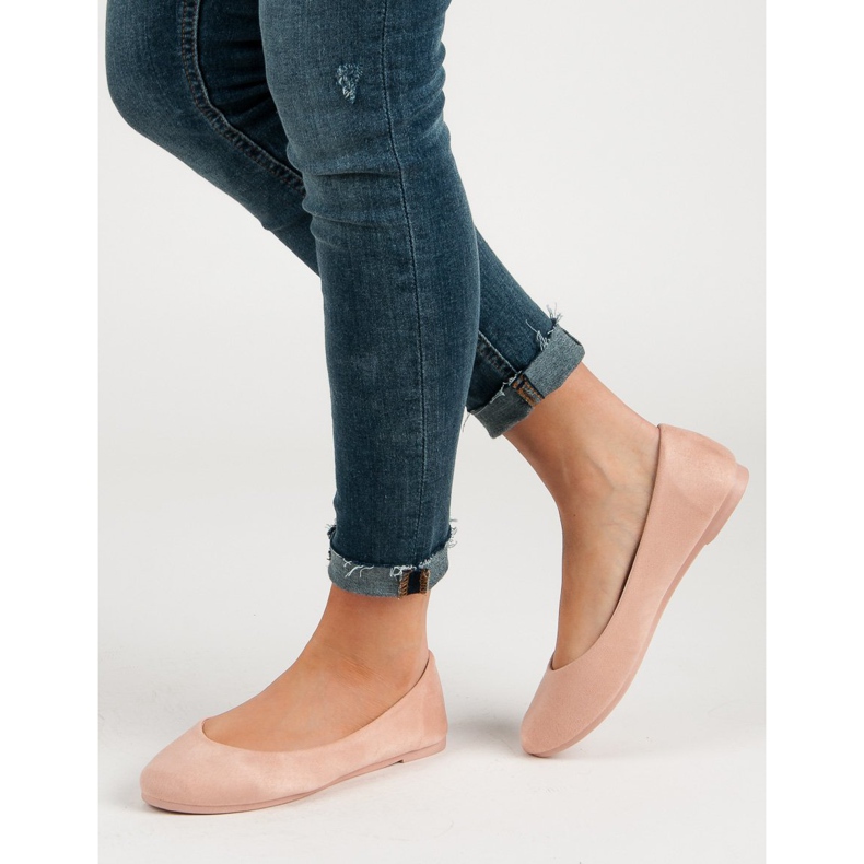 Ballerines en daim poudre VICES rose 2